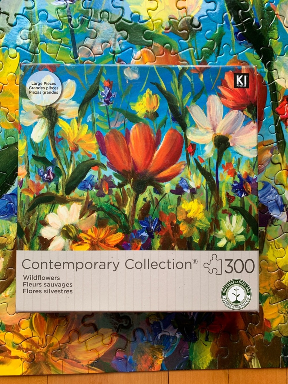 3/25$ Contemporary Collection Wildflowers Puzzle — Bright Floral Artwork 300 KI